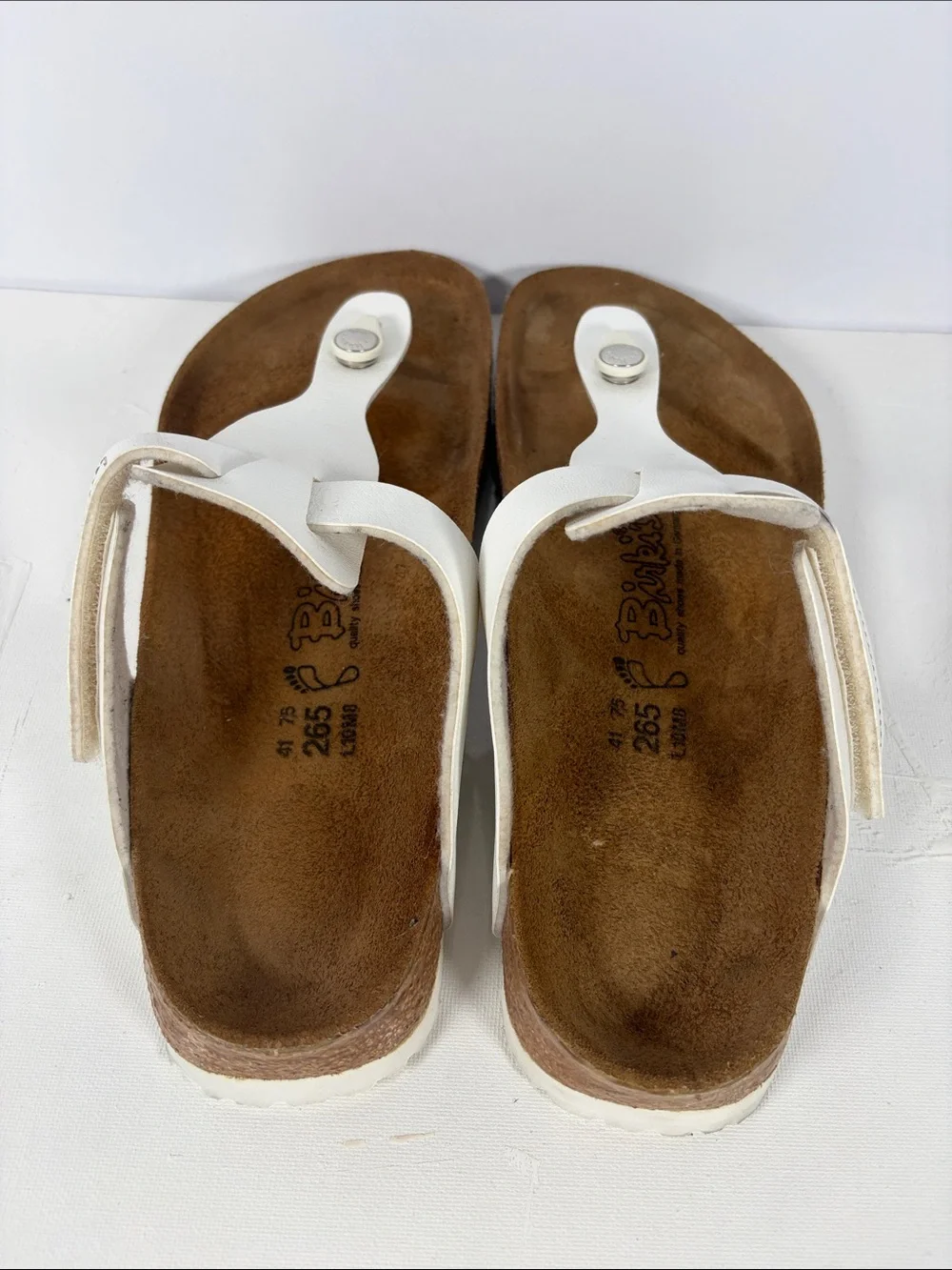 Birki’s by Birkenstock White Leather Thong Sandals EU 41 US Women’s 10